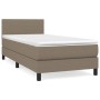 Boxspringbett Taupe (90x190 cm) mit Matratze und Kopfteil.