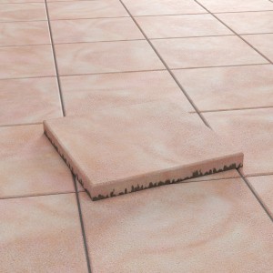 Diephaus Terrassenplatte Nano Tec Ocker-Gelb-Rose, 40x40 cm. Gehwegplatte mit Natursteinoptik.