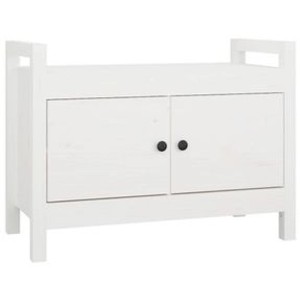 vidaXL Flurbank Weiß 80x40x60 cm Massivholz Kiefer