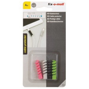 Fix-o-moll Kabelschutz, 4 Stück, bunt: Schützt Kabel bis 3,5 mm Durchmesser vor Kabelbruch.