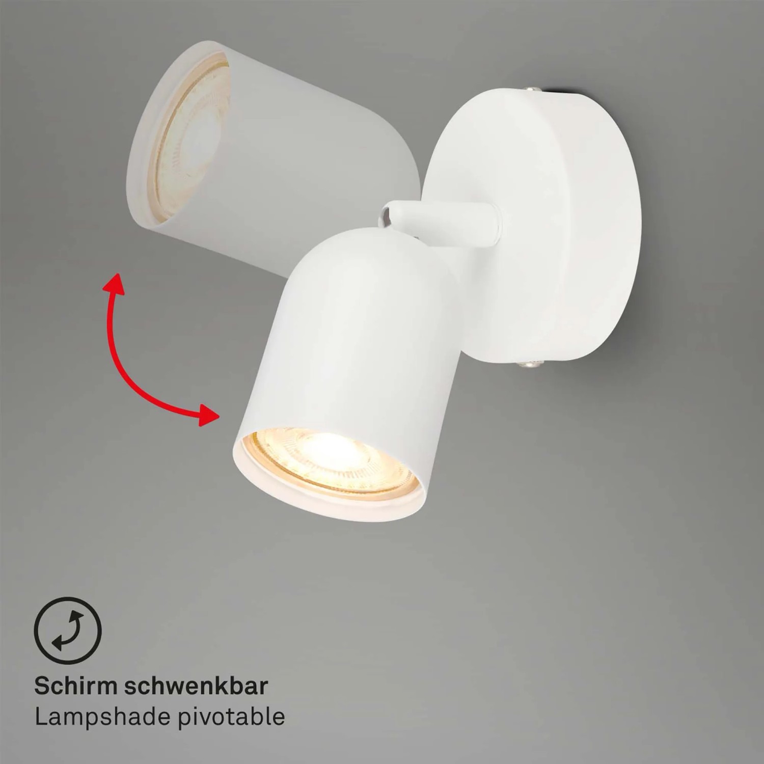 Wonderlamp Einbaustrahler Rund – GU10 Fassung, Schwenkbar, Weiß, Für Deckenmontage, 80mm Bohrloch