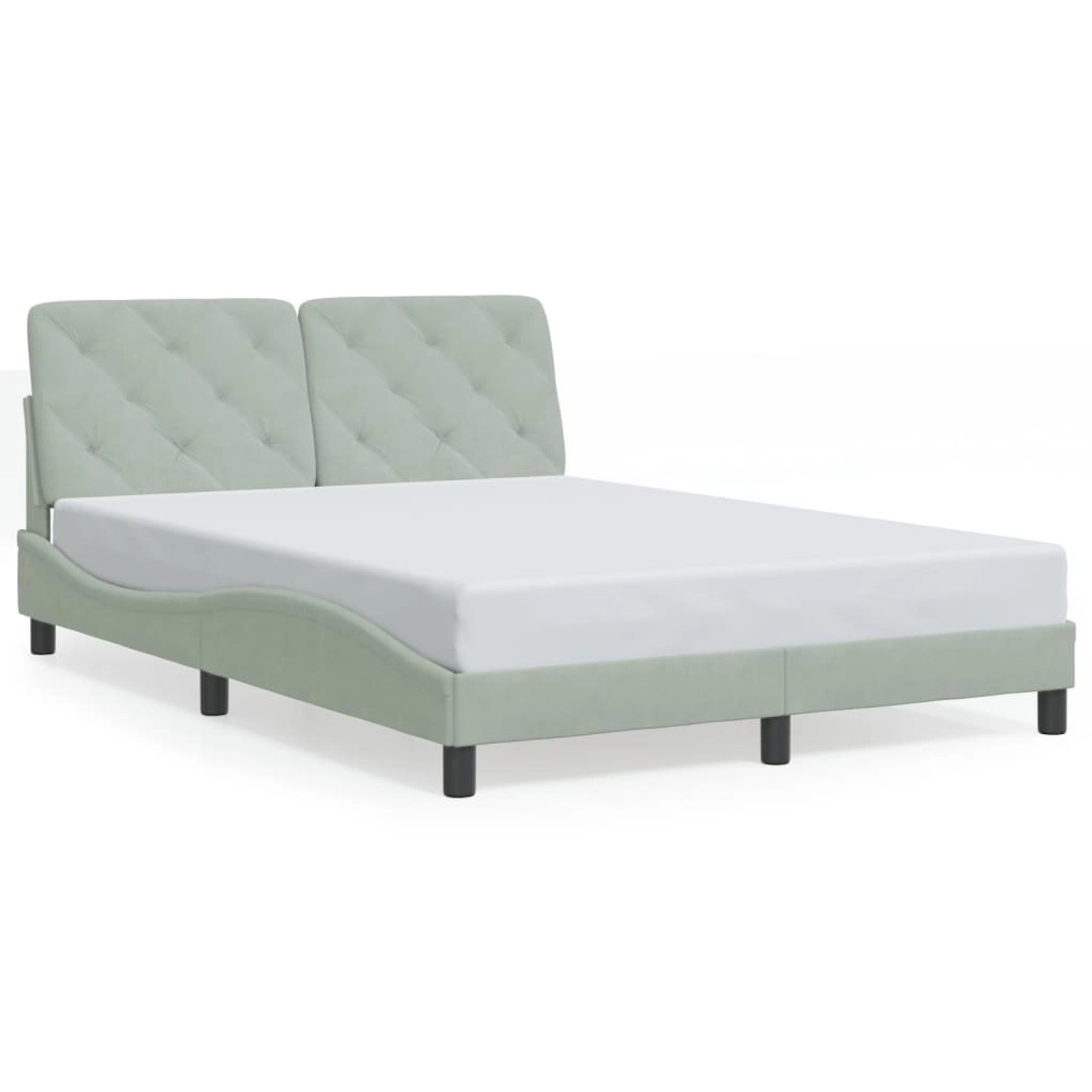 vidaXL Bettgestell ohne Matratze Hellgrau 140x200 cm Samt 3207923 günstig online kaufen