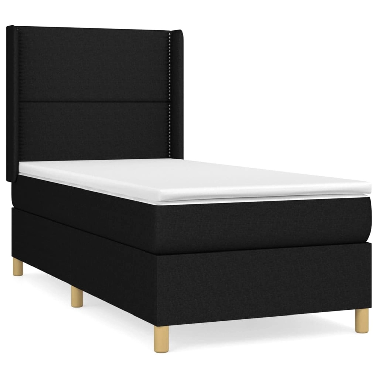 vidaXL Boxspringbett mit Matratze Schwarz 90x190 cm Stoff1396515 günstig online kaufen