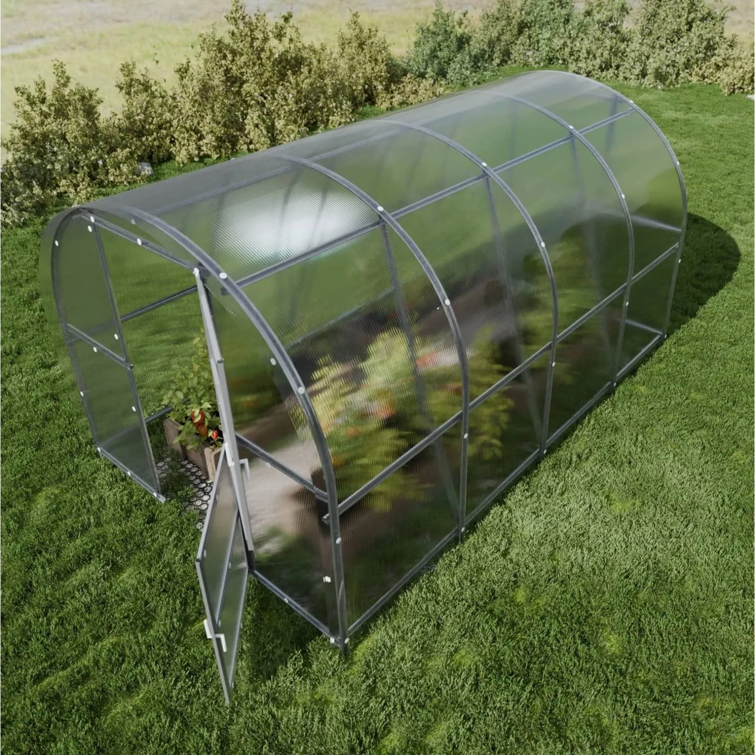 Klasika Greenhouses Gartenhaus KLASIKA BALTIC LT PREMIUM 3 x 4 m Mit 6 mm  Polycarbonatabdeckung 12 m²