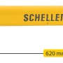 Schellenberg Funk-Rolladenmotor Maxi Premium, 40 Nm, gelb, mit Maßangaben.