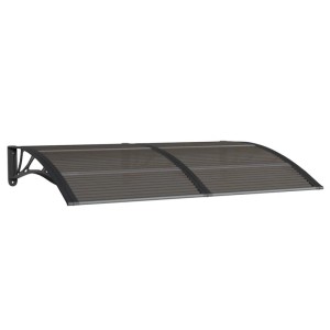 Schwarzes vidaXL Türvordach 150x100 cm aus Polycarbonat für Hauseingänge.
