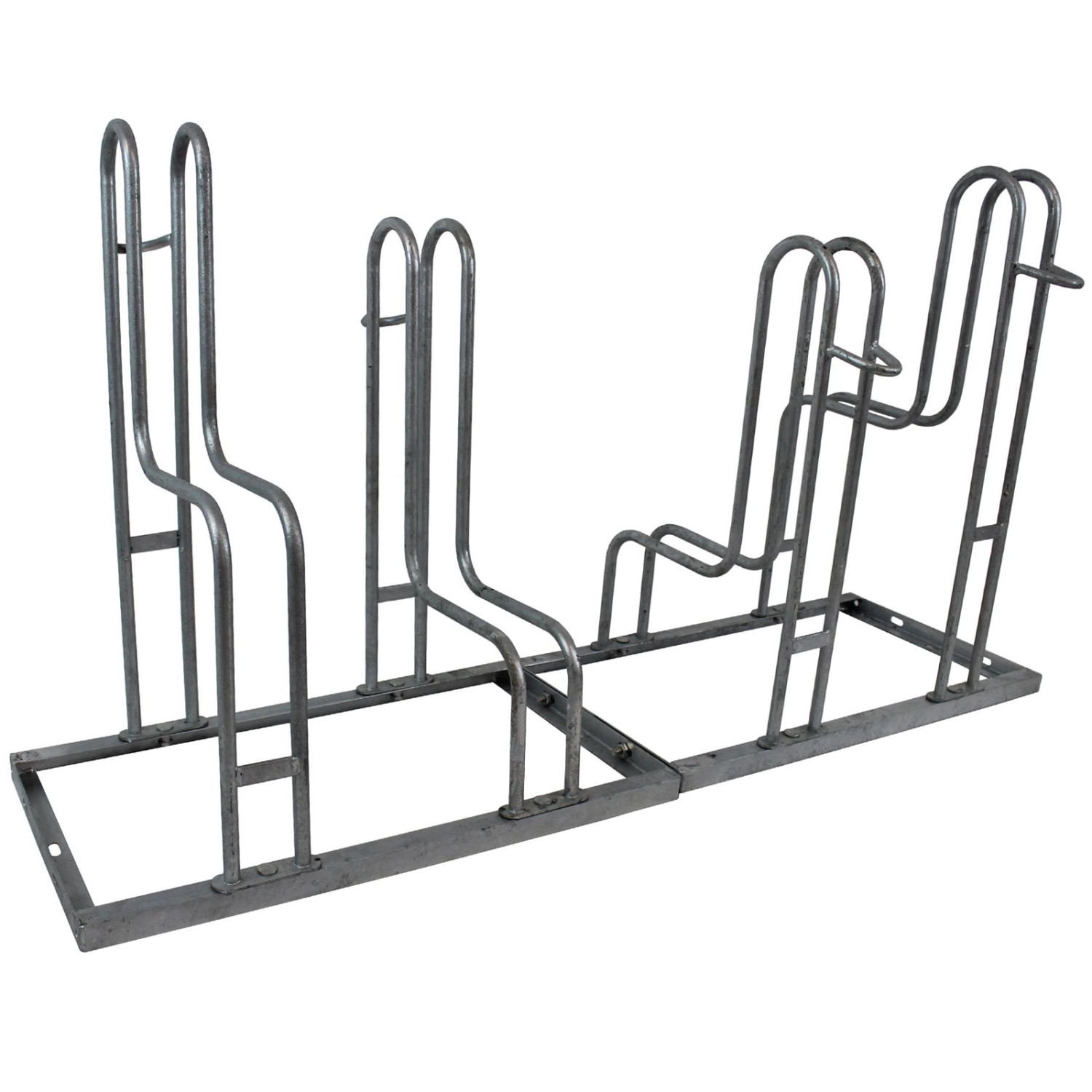 TRUTZHOLM Fahrradständer für 4 Fahrräder Höhenversetzt 140 x 75,5 cm Stahl