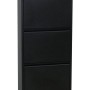Schwarzer ebuy24 Pisa Schuhschrank aus Metall mit 3 Klappen. Schuhkommode fertig montiert.