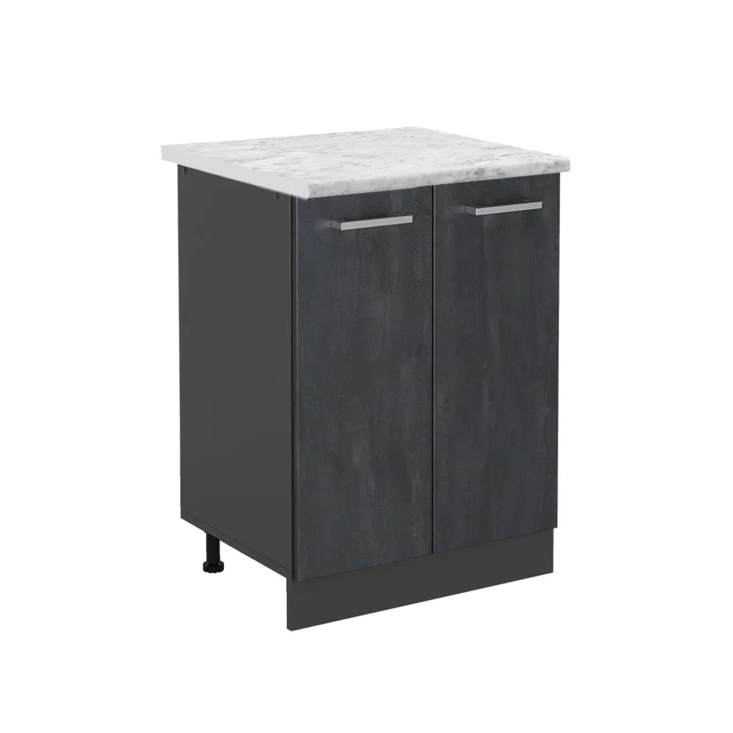 Vicco Küchenunterschrank R-Line Schwarz Beton Anthrazit 60 cm AP Marmor