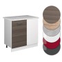 Vicco Eckunterschrank R-Line, grau/weiß mit Marmor Arbeitsplatte, Küchen Eckschrank
