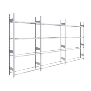 Verzinktes PROREGAL Reifenregal Tire Pro mit 4 Ebenen für bis zu 18 Reifen pro Ebene.