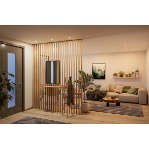 Paulmann LED Einbaustrahler Set, dimmbar, warmweißes Licht in moderner Wohnzimmerdecke. Schwenkbar.