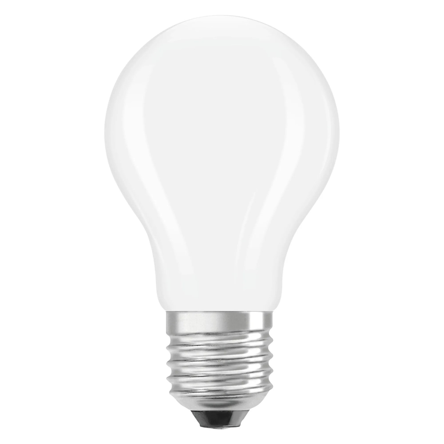 Matte Osram LED Lampe E27 in Glühlampenform A100, 7.2W, 2700K. Warmweißes Licht.