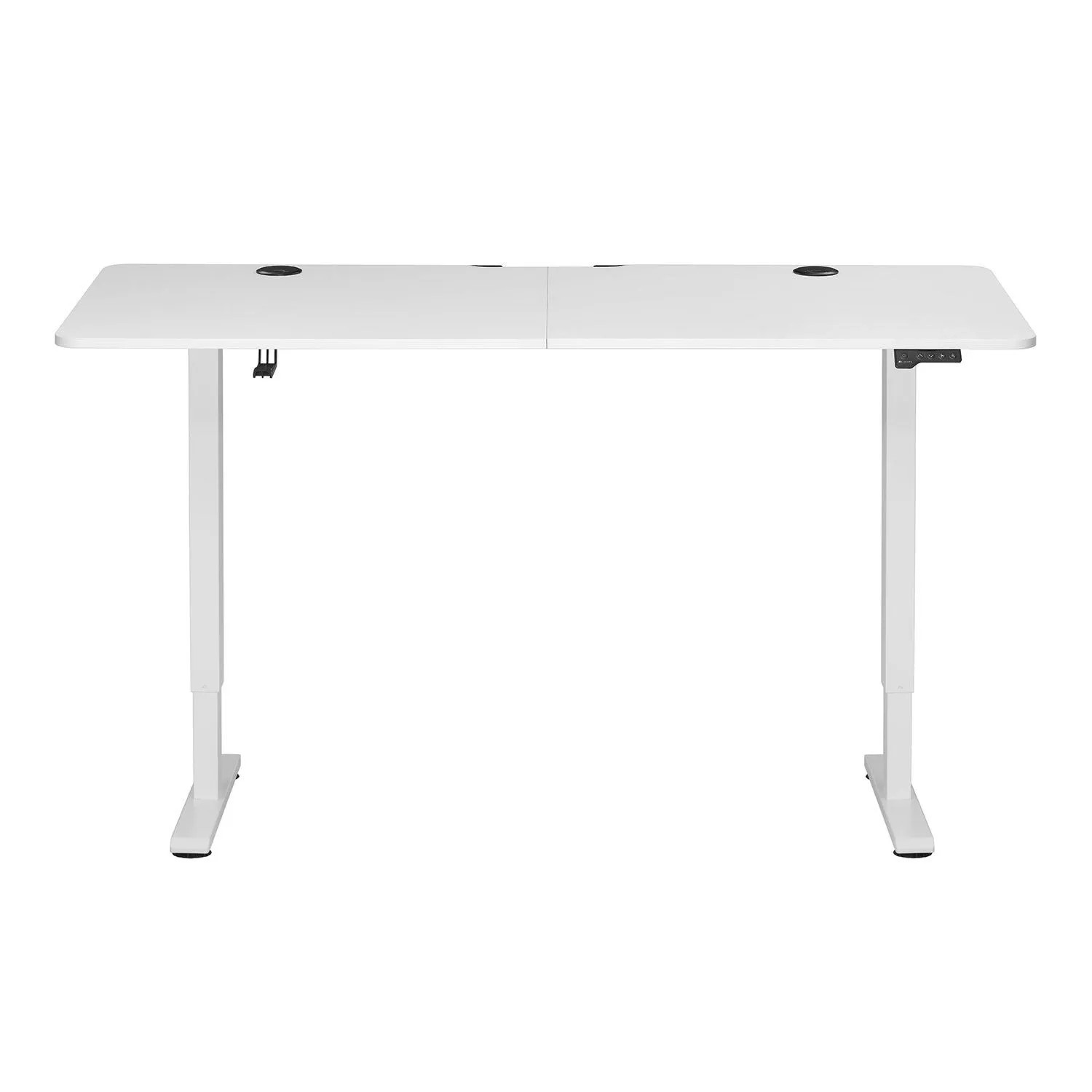 Weißer, höhenverstellbarer Juskys Schreibtisch Office Stand 120x60 cm mit Kabelführung.