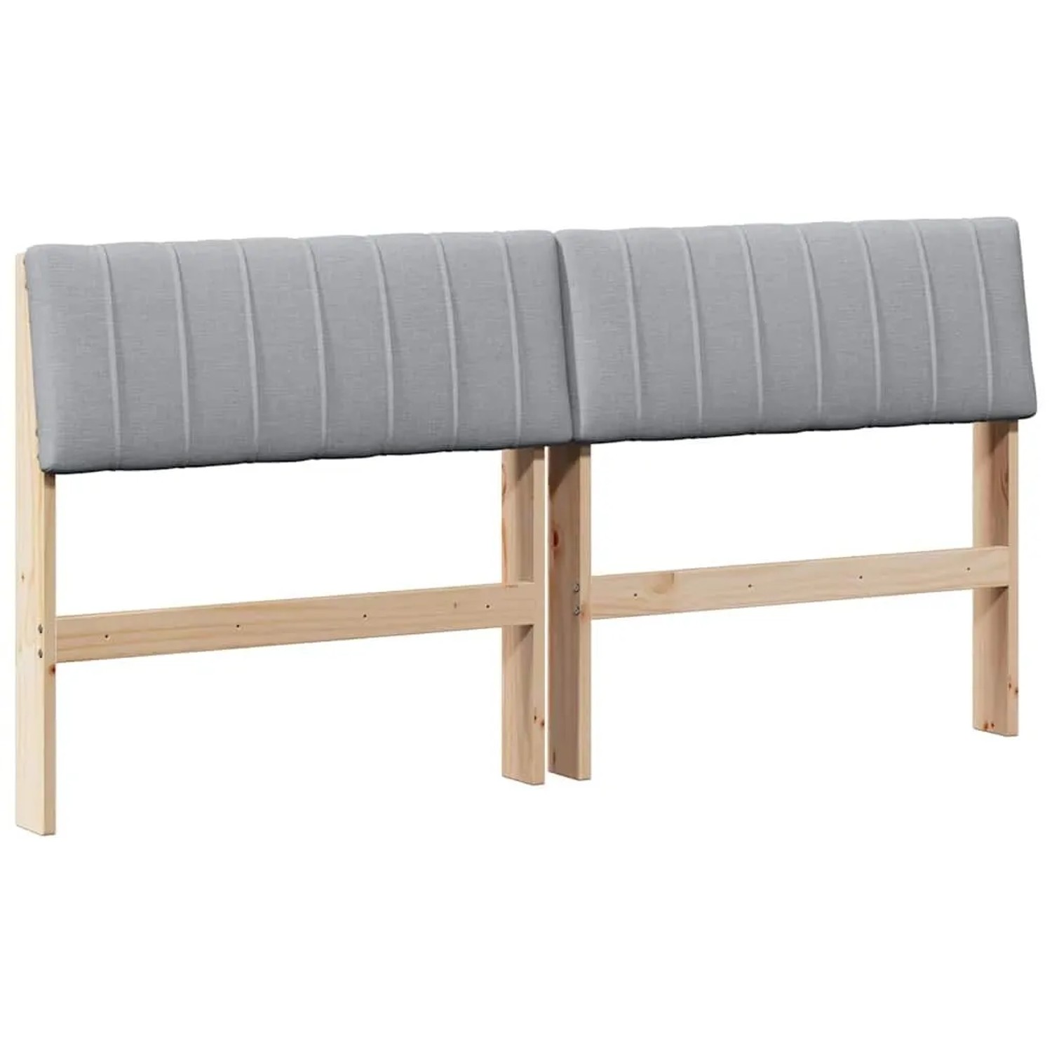 vidaXL Gepolstertes Kopfteil Hellgrau 150 cm Massives Kiefernholz 879224