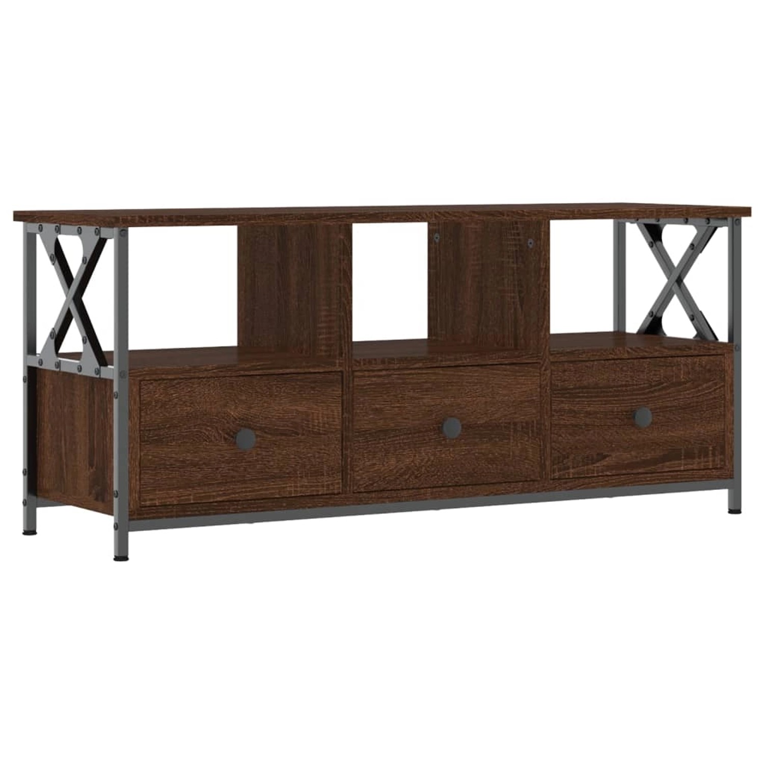 VidaXL TV-Schrank Braun Eichen-Optik 102x33x45cm Holzwerkstoff & Eisen