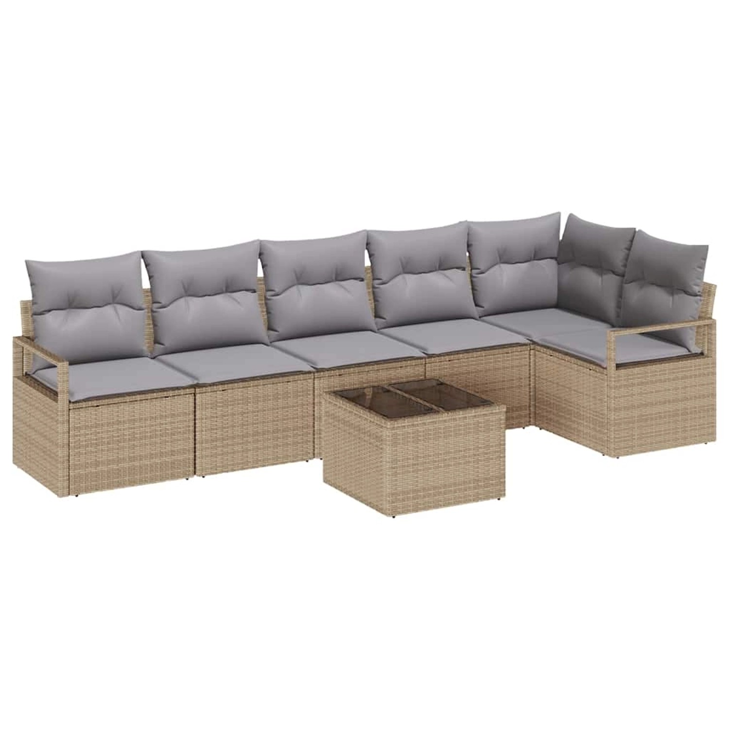 vidaXL 7-Teiliges Gartensofa-Set mit Kissen Schwarz Poly Rattan 3346410 günstig online kaufen