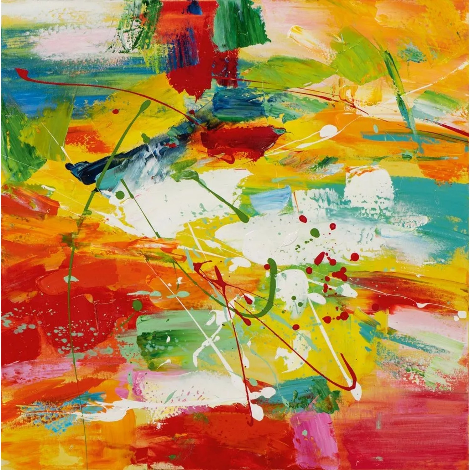 Art Universe Leinwandbild Buntes Farbspektakel 60 x 60 cm