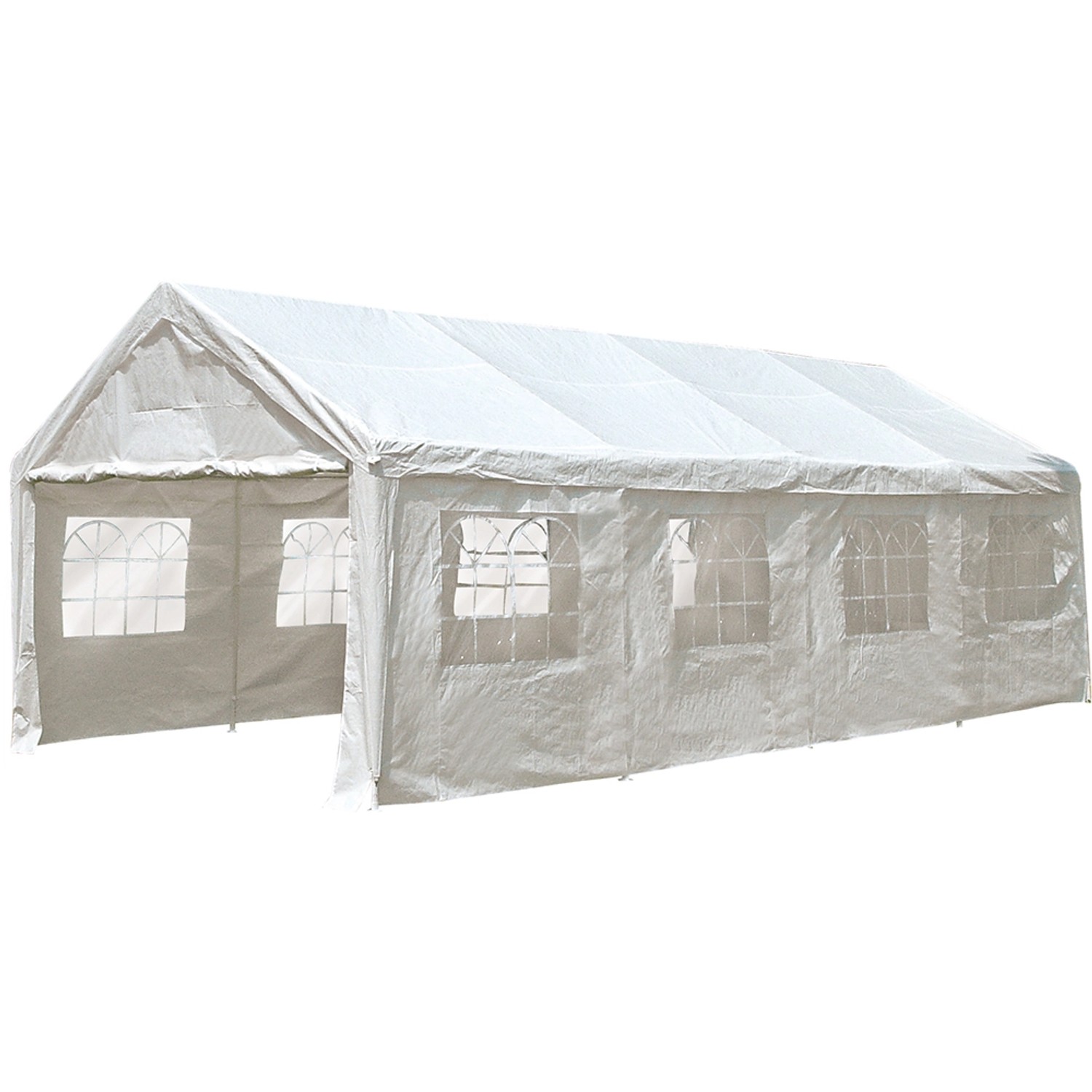 Partyzelt (Carport) inklusive aller Seitenteile Weiß 4 x 8 m günstig online kaufen