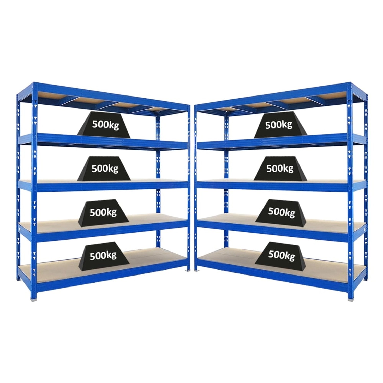 PROREGAL Mega Deal 2x Profi Schwerlastregal Rhino HxBxT 200x200x60cm 5 Span günstig online kaufen