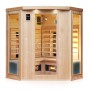 Dewello Infrarotkabine Haley für 2-4 Personen aus Hemlock Tannenholz mit Glasfront.