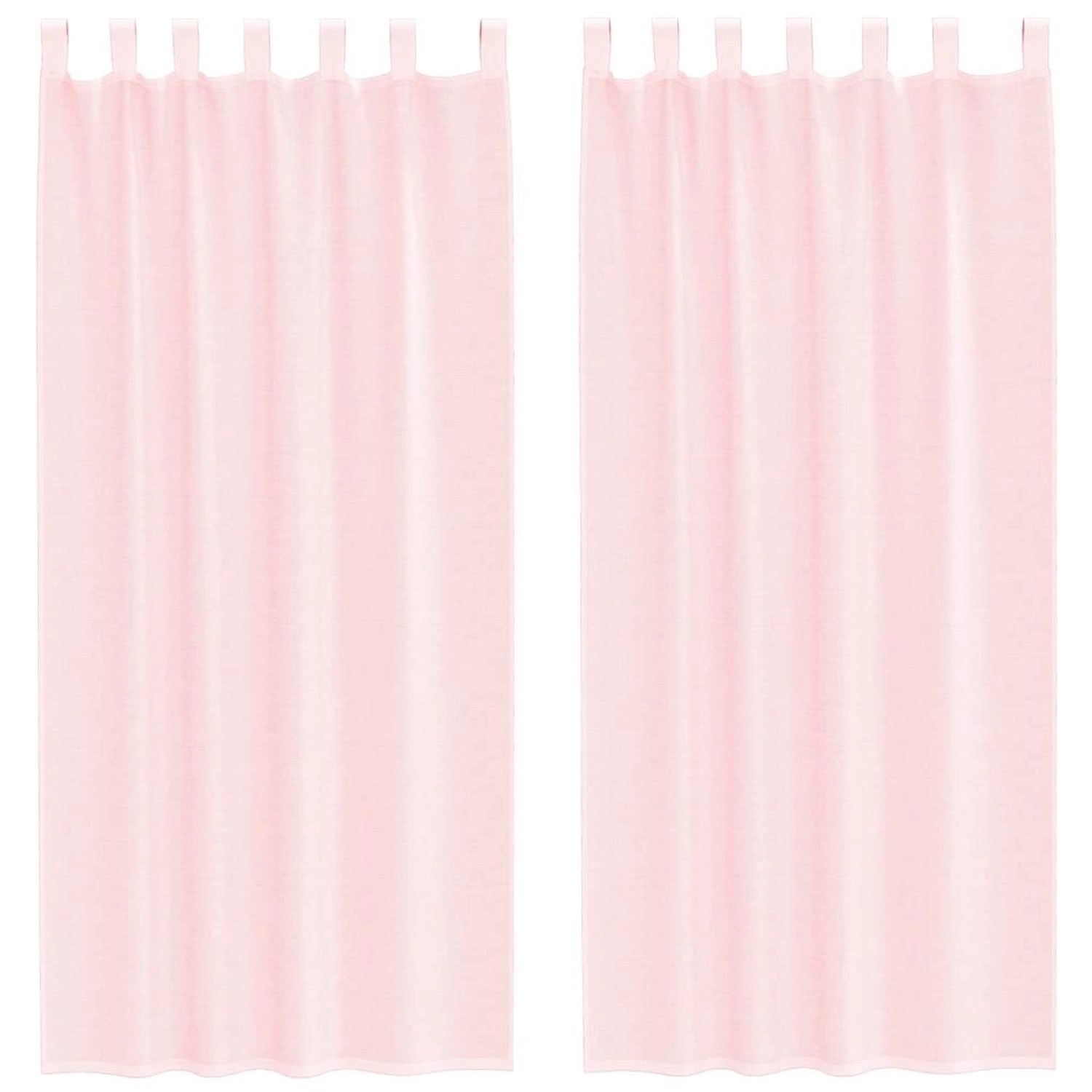 vidaXL Voile Vorhänge mit Schlaufen 2 Stk Hellrosa 140x245 cm 4102279 günstig online kaufen
