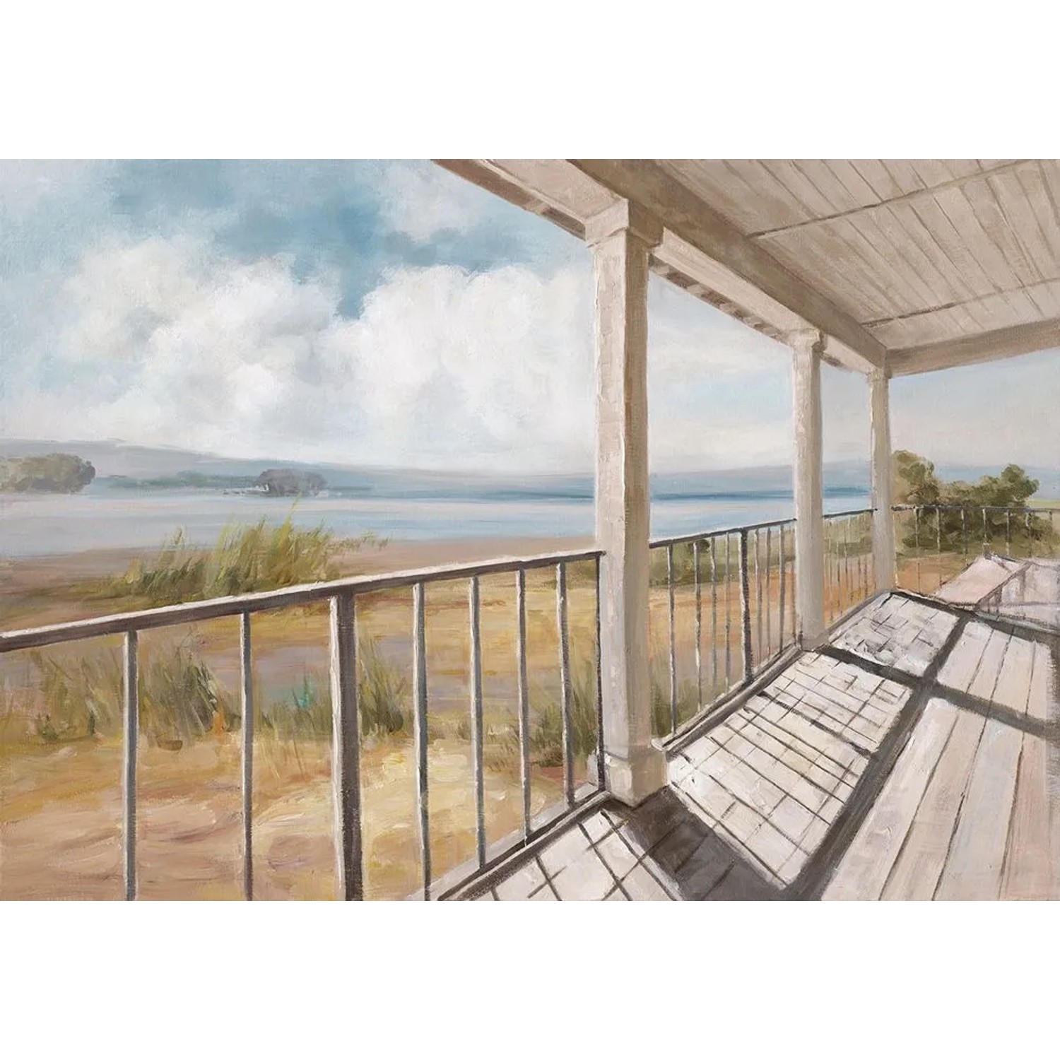 Art Universe Leinwandbild Blick von der Veranda 90 x 120 cm