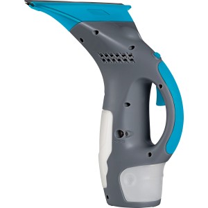 Akku Fenstersauger Windowclean 2in1 in Grau und Blau. Für streifenfreie Fenster.