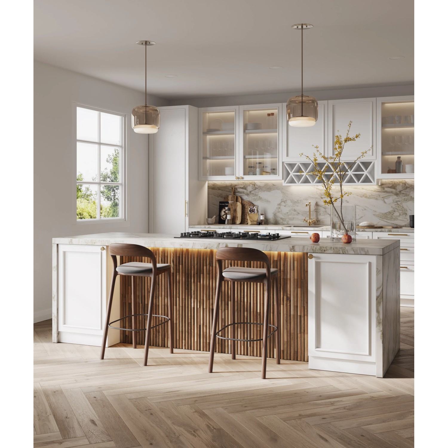 Rebel of Styles Holzverblender UltraWood Teak Round, braune Wandverkleidung aus Teakholz.