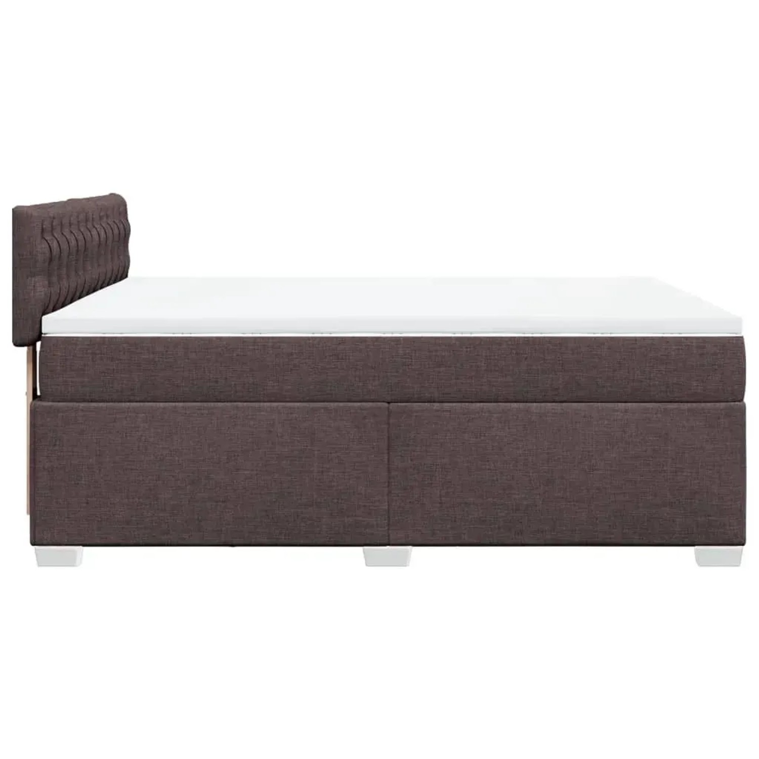 Boxspringbett dunkelbraun (160x200 cm) mit Matratze und Kopfteil.