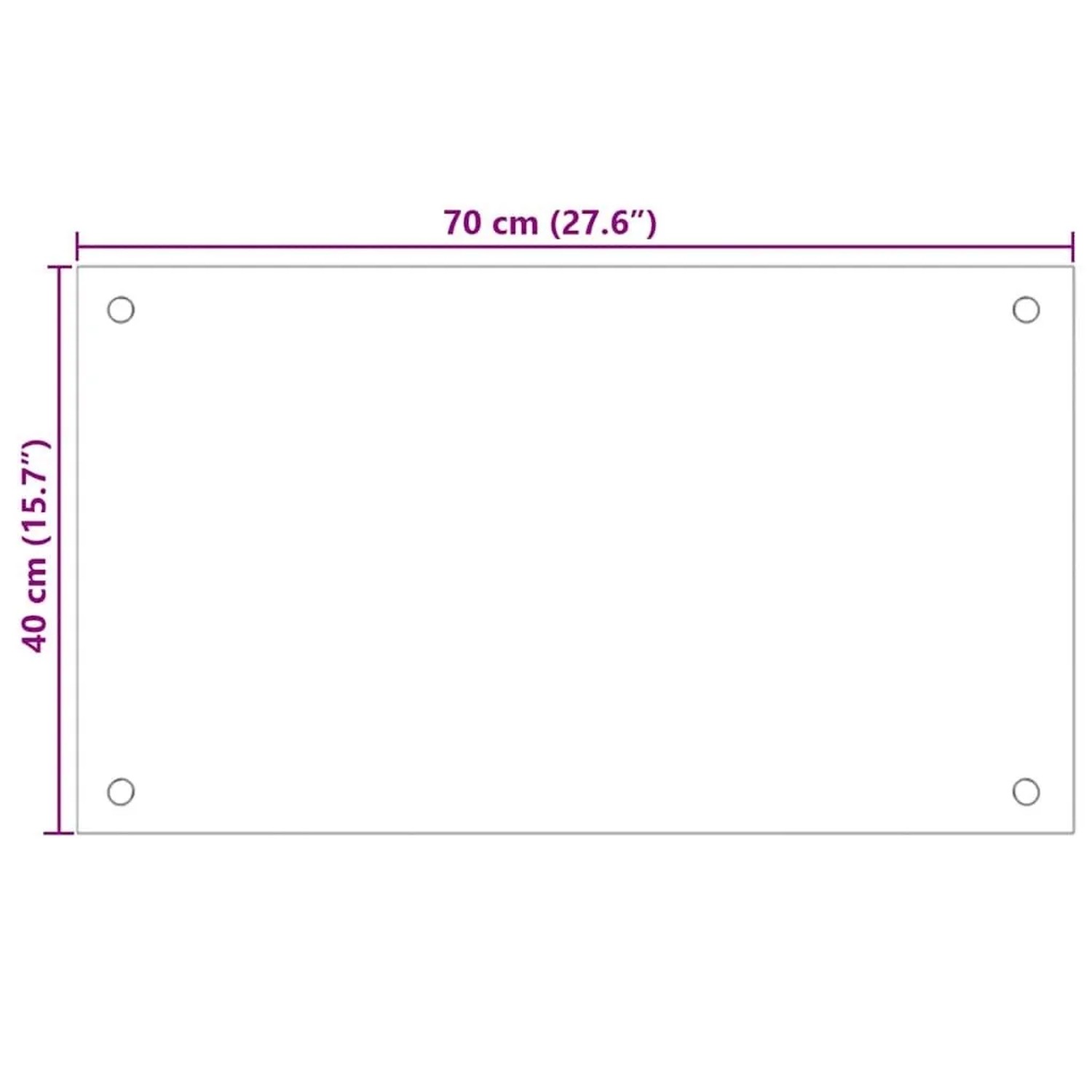 vidaXL Küchenrückwand Weiß 70x40 cm Hartglas 249451_10