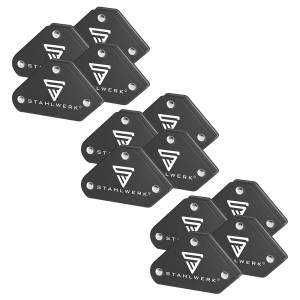 STAHLWERK Schweißwinkel 4er Set, 12 Stück, Magnetwinkel zum Positionieren beim Schweißen.