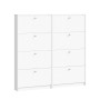 Weißer ebuy24 Escape Schuhschrank mit 8 Klappen für Flur oder Hauswirtschaftsraum.
