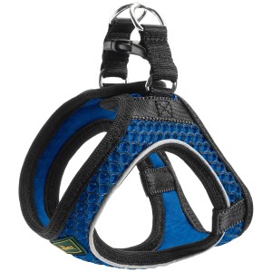 Blaues Hunter Hundegeschirr Hilo Comfort Gr. M-L mit atmungsaktivem Mesh-Material.