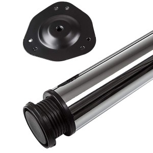 SOTECH Tischbein-Set, 4 Chrom-Stahl Tischfüße, 870mm hoch, mit schwarzer Montageplatte.