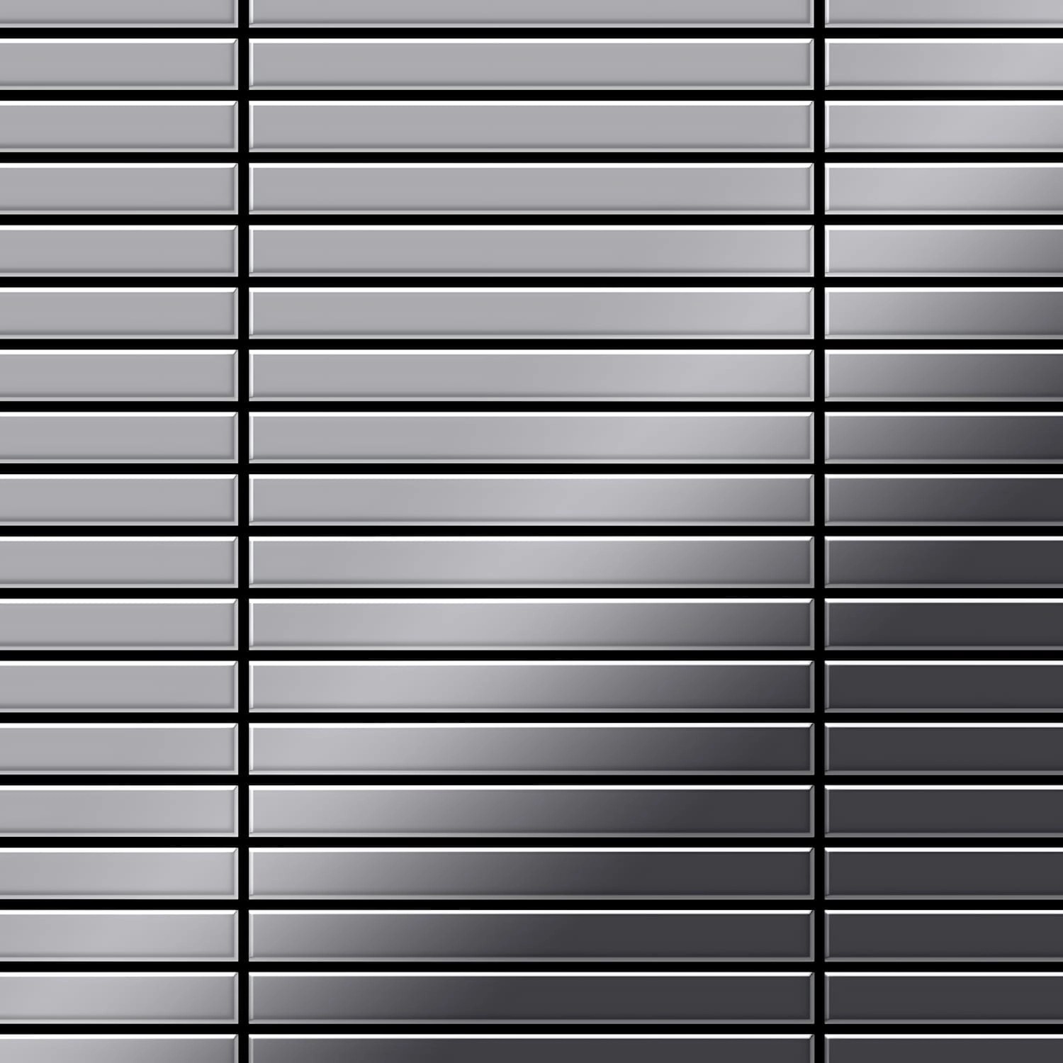 ALLOY Mosaik Fliese Massiv Metall Edelstahl Hochglanz Grau 1,6mm Linear-s-s günstig online kaufen