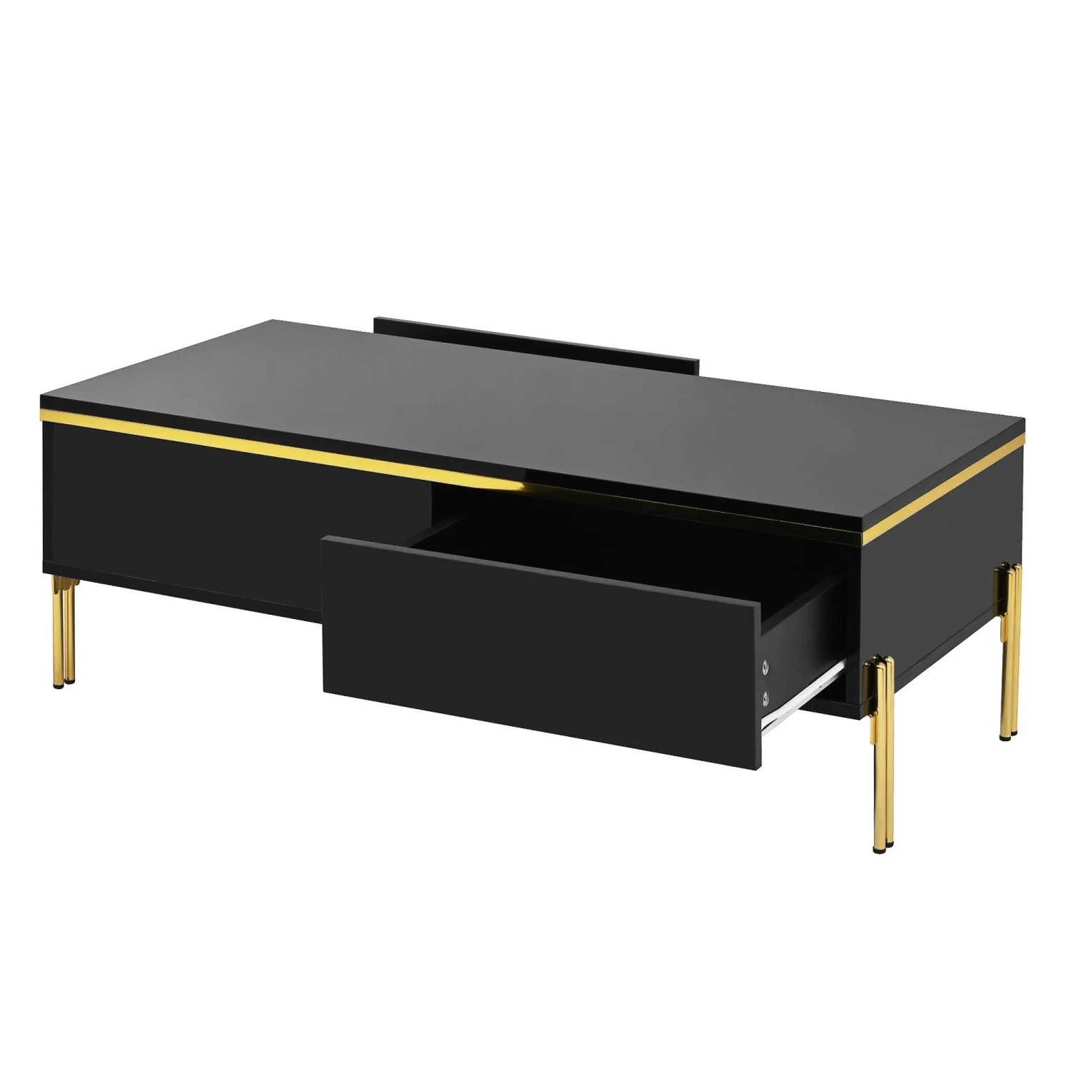 Okwish Couchtisch Stilvoll/Multifunktional Beistelltisch Wohnzimmermöbel 100 × 50 Cm Schwarz