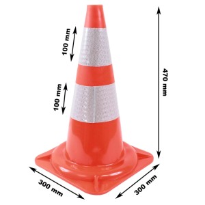 Oranger TRUTZHOLM Verkehrskegel/Pylone mit Reflektorstreifen, 47cm hoch.