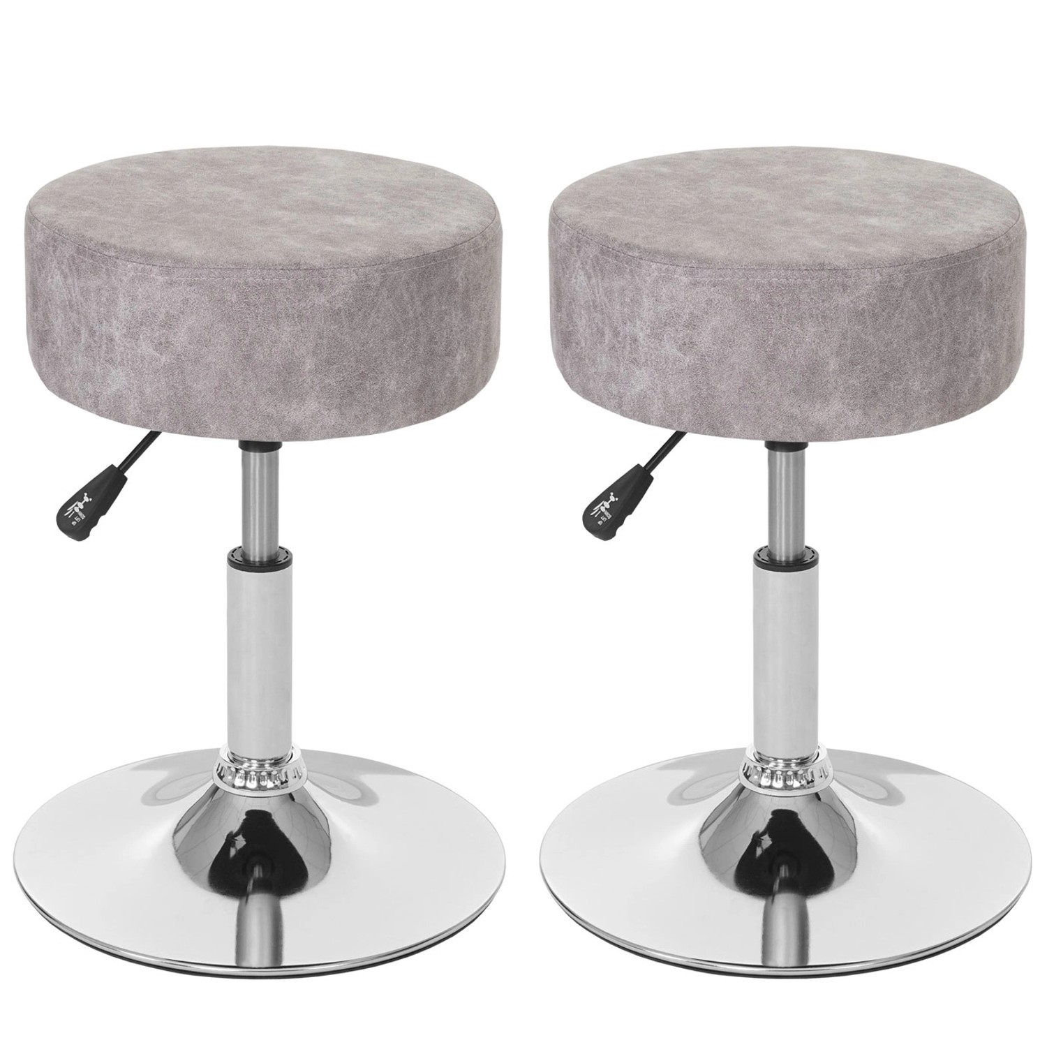 PROREGAL 2er-Set Hocker Höhenverstellbar Und Drehbar Sitzhöhe 43-55cm Durch günstig online kaufen