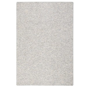 Grauer Kurzflorteppich Juna in Woll-Optik, meliert, 160x160 cm.