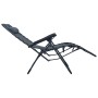 Klappbarer, grauer Liegestuhl von vidaXL aus Textilene mit Kopfstütze. Ideal für Garten und Balkon.