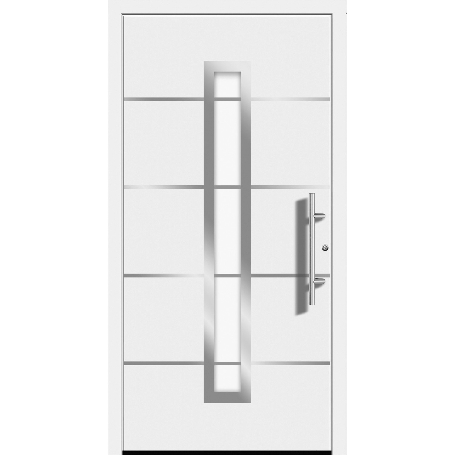 Aluminium-Haustür Moderno M420/P 110 x 210 cm Weiß Anschlag Rechts günstig online kaufen