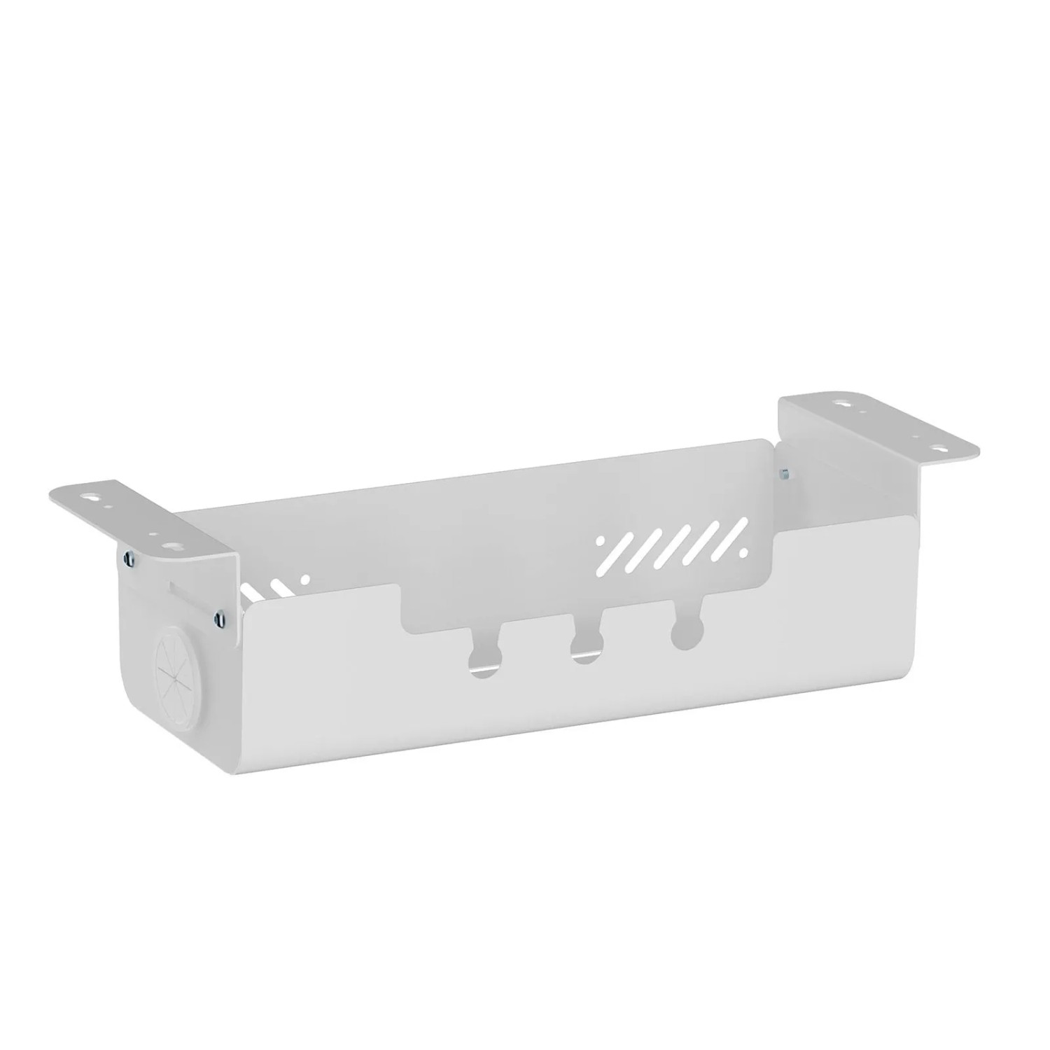 SOTECH CAVO Kabelwanne für Schreibtische Horizontal Weiß Schwenkbar Untertischmontage Professionelles Kabelmanagement 494 x 167 x 124 mm