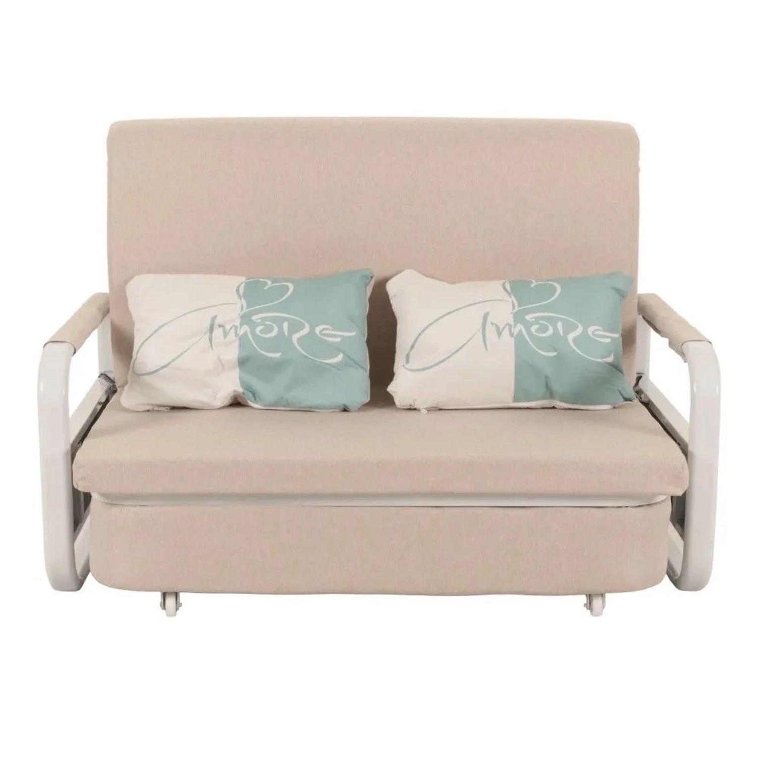MCW Schlafsofa M83 Stoff/Textil Beige 130x185cm