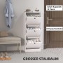 HOMCOM Schuhschrank, weiß, mit drei Klappfächern für ca. 12 Paar Schuhe. Schuhkommode aus Spanplatte.