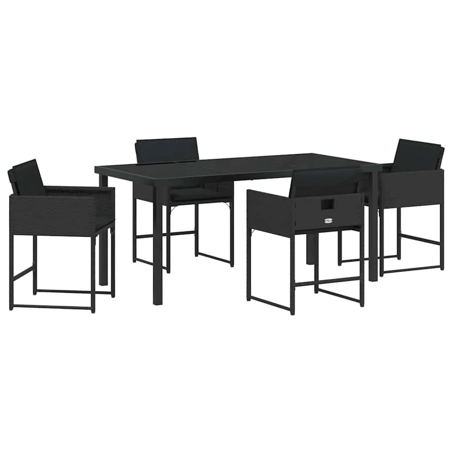 vidaXL Garten Essgruppe 5-Tlg Schwarz Poly-Rattan 3380719 günstig online kaufen