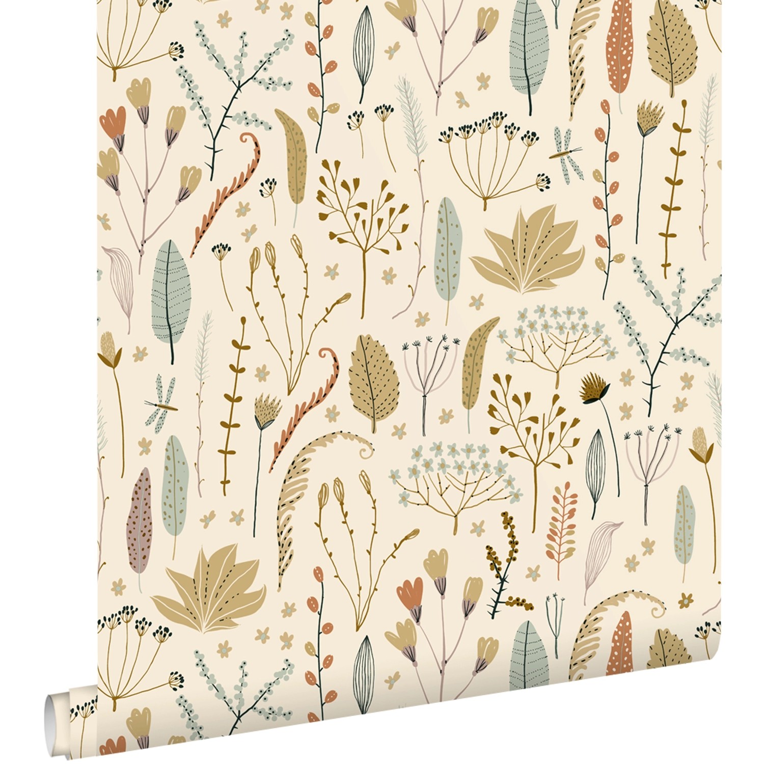 ESTAhome Tapete Feldblumen Olivgrün 50 x 900 cm günstig online kaufen