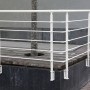 Weißes Dieda Geländerset aus Aluminium mit waagerechten Rundstäben, 100x150cm.