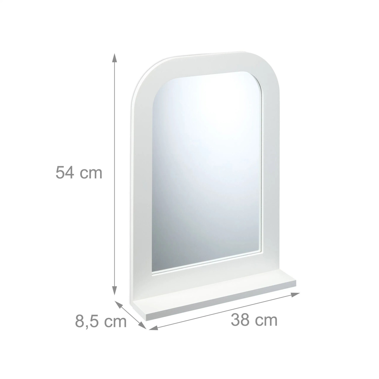 Relaxdays Badezimmerspiegel MDF Glas Weiß mit Ablage 54 cm x 38 cm x 8,5 cm 2,3 kg_4