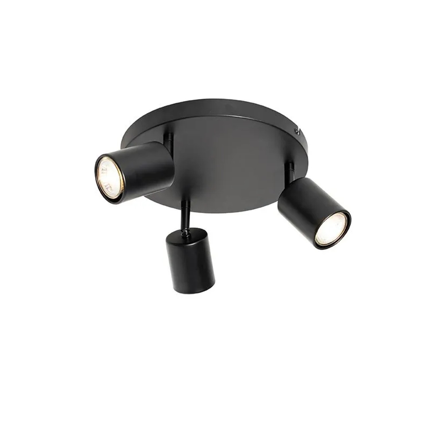 QAZQA Moderne Deckenlampe Schwarz Verstellbar Rund 3 Lichter Java